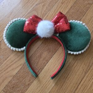 Festive Green and Red Holiday Ears Headband